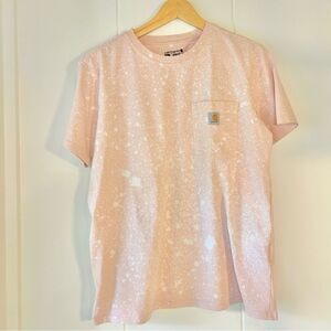 NWOT Carhartt tee shirt loose fit size L (12-14) Pink with white splatter